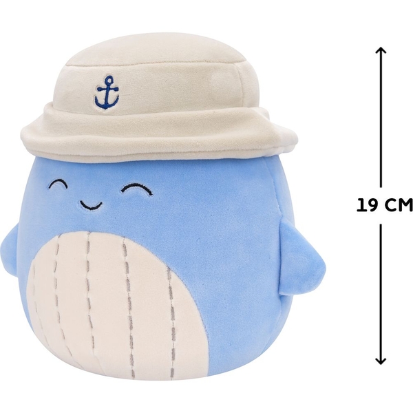 Мягкая игрушка Squishmallows Синий кит Самир в панаме, 19 см (SQCR06593) - Pampik - 7