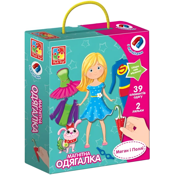 Игра настольная Vladi Toys магнитная одевалка Меган и Полли (VT3702-11) - Pampik