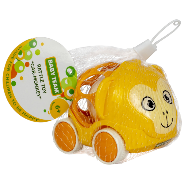 Игрушка-погремушка Baby Team Машинка-обезьянка (8412) - Pampik - 5