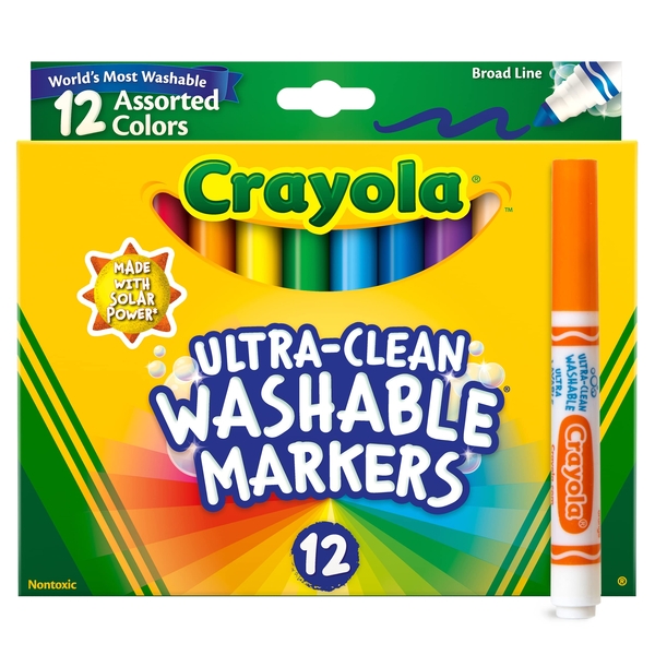 Набір фломастерів Crayola Washable широка лінія, 12 шт. (58-8340) - Pampik - 2
