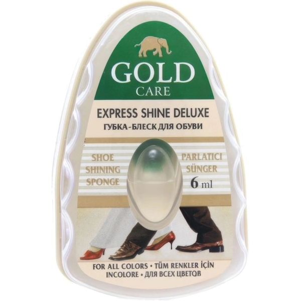 Губка-блеск для обуви GoldCare с запаской, 6 мл, бесцветная - Pampik