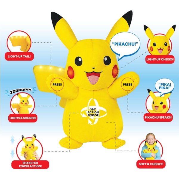Інтерактивна м'яка іграшка Pokemon Пікачу 25 см (PKW4185) - Pampik - 4