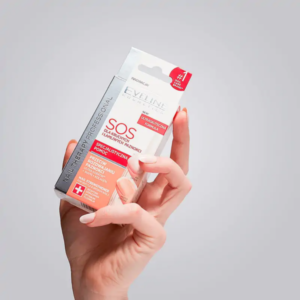 Укрепляющее средство для хрупких и ломких ногтей Eveline Cosmetics Nail Therapy Professional SOS 12 мл - Pampik - 3