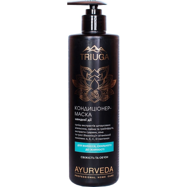 Кондиціонер-маска для волосся Triuga Ayurveda Свіжість та об’єм, 500 мл - Pampik