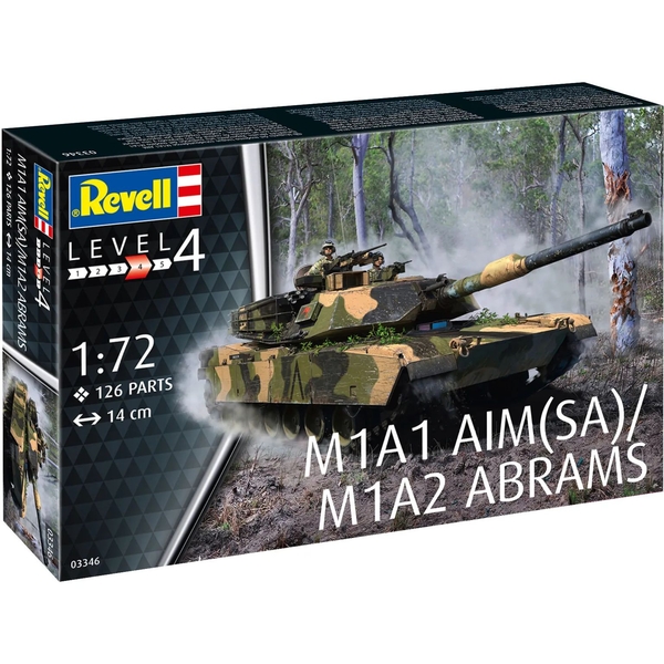Сборная модель Revell Танк Абрамс M1A1 AIM(SA)/M1A2 масштаб 1:72, 126 деталей (RVL-03346) - Pampik