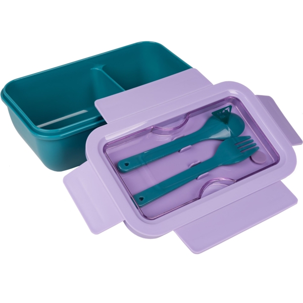 Ланч-бокс Yes Fusion з приладдям, фіолетово-зелений, 850 мл (708170) - Pampik - 2