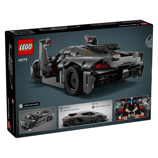 Конструктор LEGO Technic Koenigsegg Jesko Absolut сірий гіперкар, 801 деталь (42173) - Pampik - 2