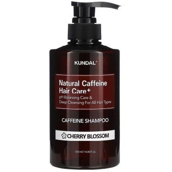 Шампунь Kundal Natural Caffeine Scalp Care Shampoo Cherry Blossom против выпадения волос с ароматом вишневого цвета натуральный 500 мл - Pampik