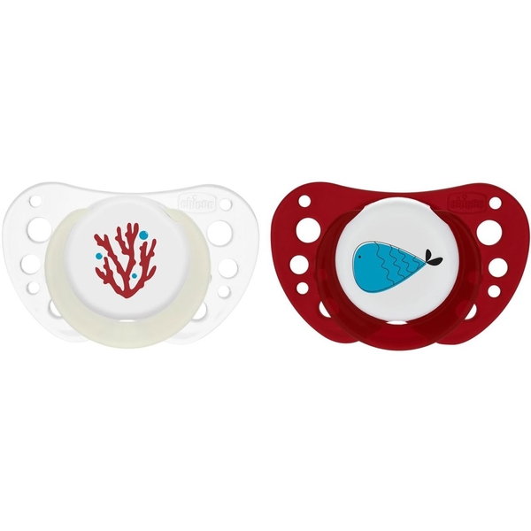 Пустушка Chicco Physioforma Air силікон,16-36 місяців, 2 шт., червона з білим (75035.43) - Pampik