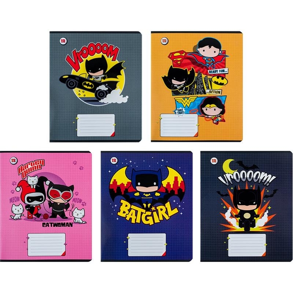 Набір зошитів Kite DC Comics А5, в лінійку, 12 аркушів, 25 шт. (DC24-234) - Pampik