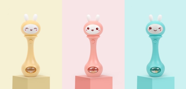 Погремушка-грызунок Beiens Зайчик музыкальный, желтый (YZ02yellow) - Pampik - 3