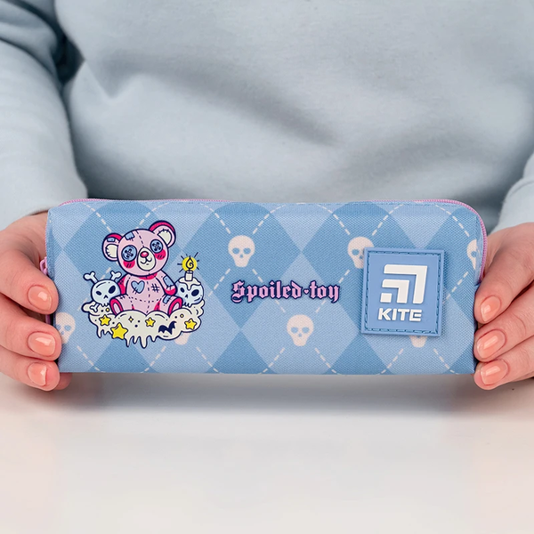 Пенал м'який Kite 6.5х19х3.5 см, блакитний (K24-642-11) - Pampik - 3