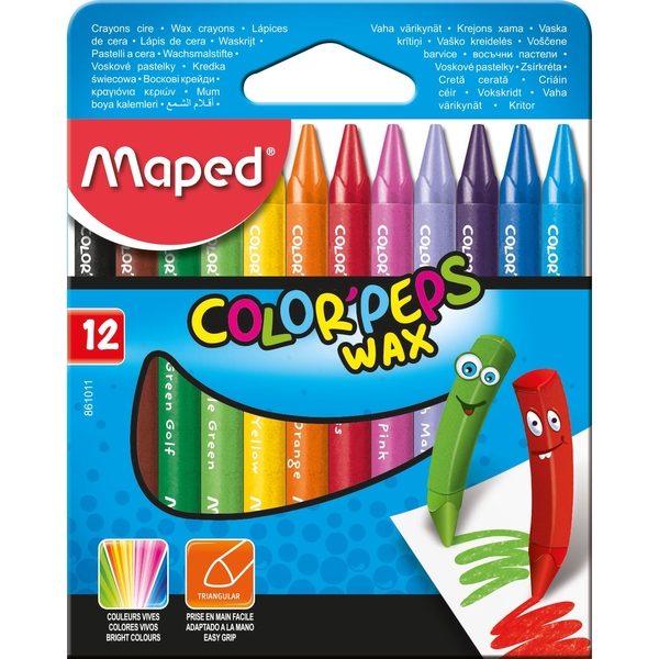 Крейда воскова Maped Color Peps Wax Crayons 12 шт. (MP.861011) - Pampik