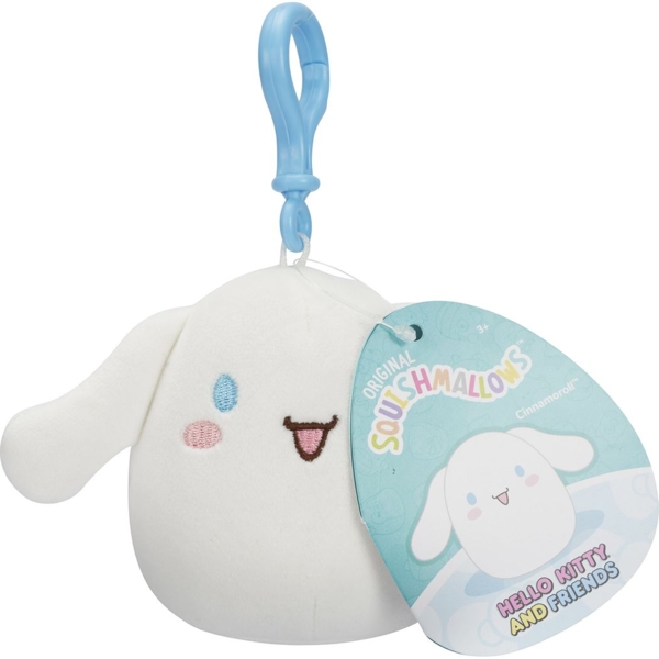 Мягкая игрушка-брелок Squishmallows Hello Kitty Синнаморолл на клипсе, 9 см (SQSN00272) - Pampik - 3