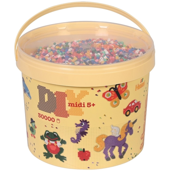 Термомозаїка Hama Midi Набір кольорових намистин, 30000 шт., 10 кольорів (HM-181-00) - Pampik
