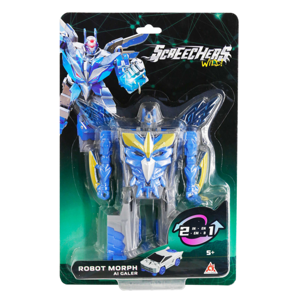 Робот-трансформер Screechers Wild! S5 Галер, сірий з блакитним (EU686151) - Pampik - 7