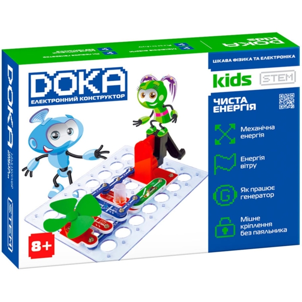 Конструктор электронный Doka Чистая энергия, 12 деталей (D70704) - Pampik