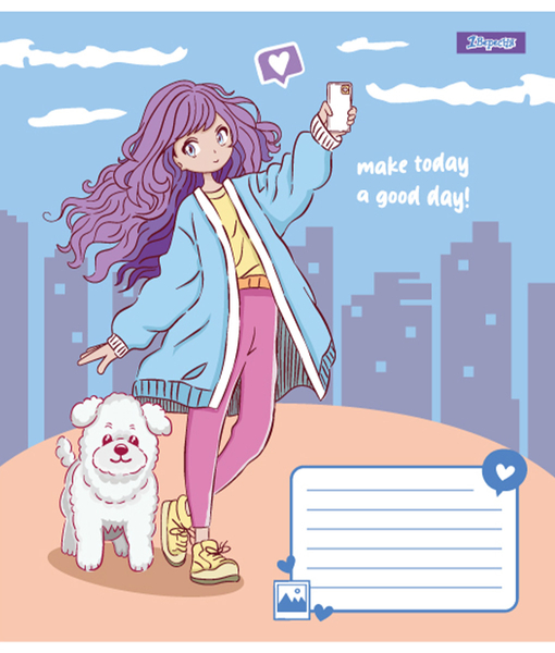 Набір зошитів 1 Вересня Anime girl А5, в лінію, 12 аркушів, 25 шт. (767215) - Pampik - 6