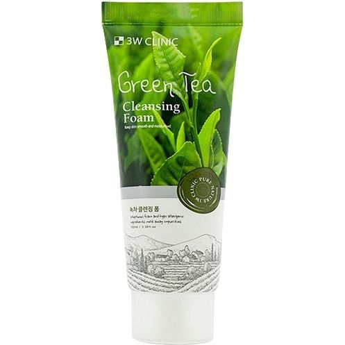 Пінка для вмивання 3W Clinic Green Tea Cleansing Foam з екстрактом зеленого чаю 100 мл - Pampik