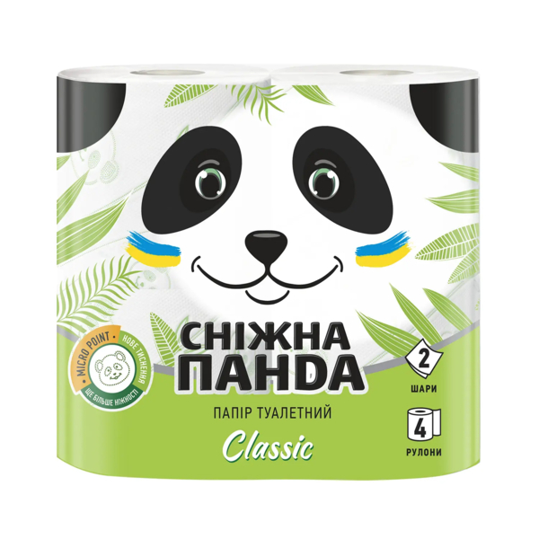 Туалетний папір Сніжна Панда Classic, двошаровий, 4 рулони - Pampik