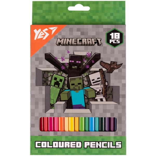 Олівці кольорові Yes Minecraft. Heroes, 18 шт. (290732) - Pampik