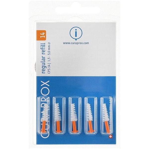 Набір міжзубних щіток Curaprox Regular, конічний, ортодонтичний, без тримача, 5 шт. - Pampik