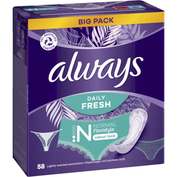 Ежедневные прокладки Always Daily Fresh Normal Flexistyle, 58 шт. - Pampik - 3