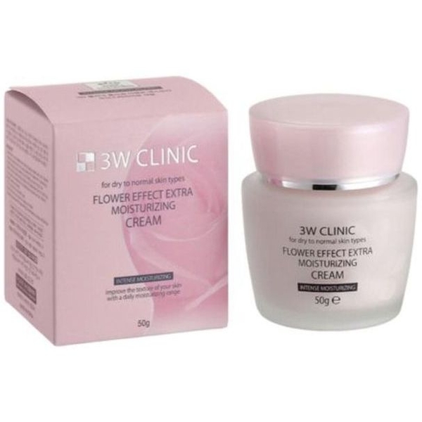 Крем для обличчя 3W Clinic Flower Effect Extra Moisture Cream зволожуючий 50 мл - Pampik - 2