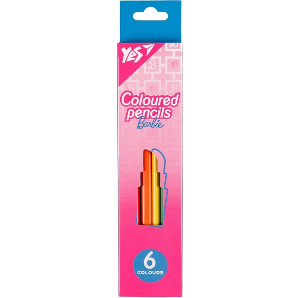 Карандаши цветные Yes Barbie, 6 шт. (290727) - Pampik