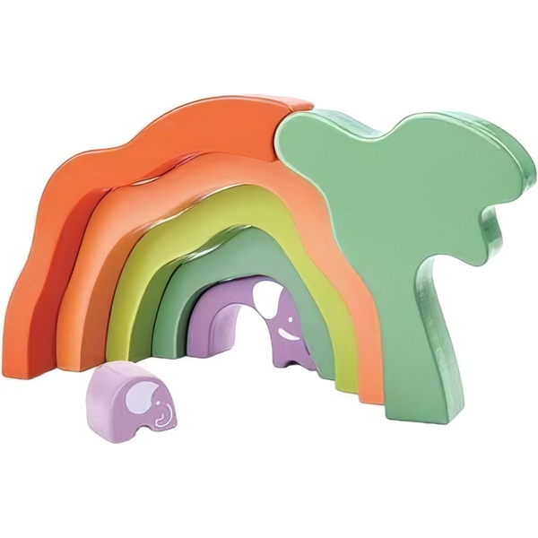 Деревянная пирамидка Hape Слоненок (E0489) - Pampik