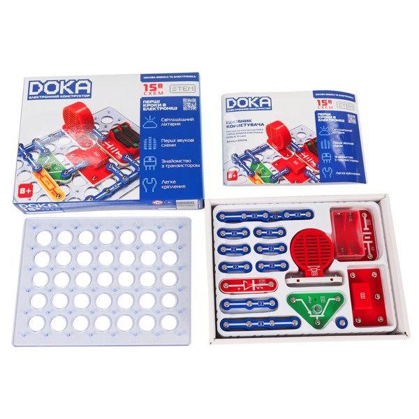 Конструктор електронний Doka Перші кроки в електроніці Набір В, 15 схем - Pampik - 4
