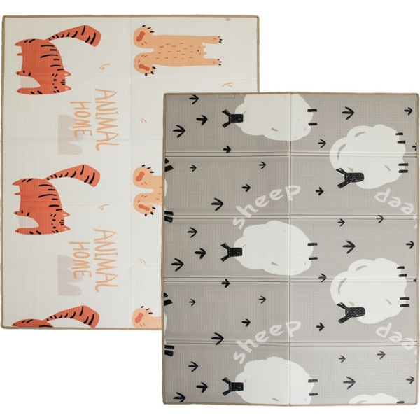 Дитячий килимок Poppet Баранчик Шейп та Дім звіряток двосторонній складний 200х150x1 см (PP023-150H) - Pampik
