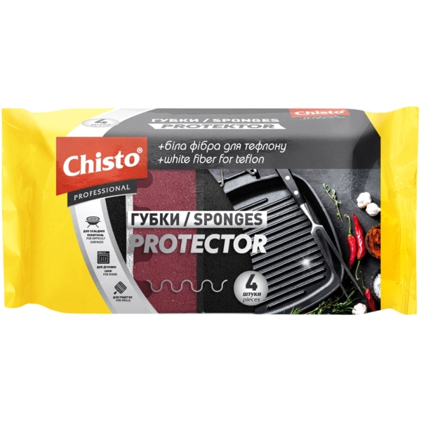Губки кухонні Chisto Professional Protector, 4 шт. (CGP4.773) - Pampik