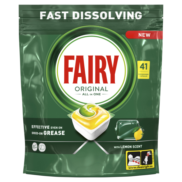 Капсули для посудомийних машин Fairy Original Все-в-1 Лимон, 41 шт. - Pampik - 2