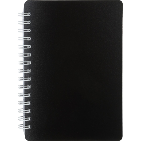 Книга записная Buromax Classic в клеточку, А6, спираль, черная, 80 листов (BM.2589-001) - Pampik