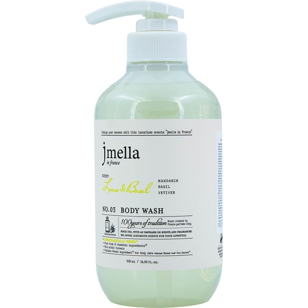 Гель для душу парфумований Jmella In France Lime & Basil, 500 мл - Pampik