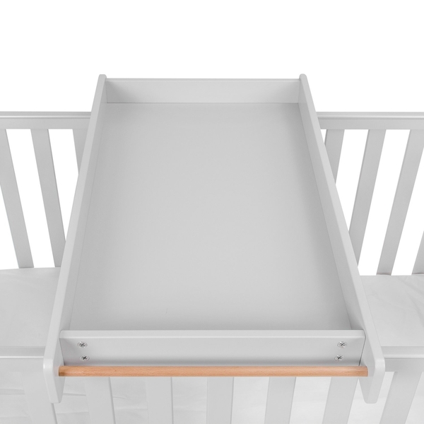 Кроватка Tutti Bambini Rio с пеленатором и матрасом Deluxe Eco Fibre 140 х 70 см светло-серая (211030/7235.01) - Pampik - 3