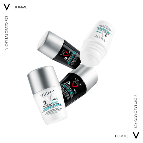 Кульковий дезодорант-антиперспірант Vichy Homme Invisible Resist 72 години захисту, 50 мл - Pampik - 4