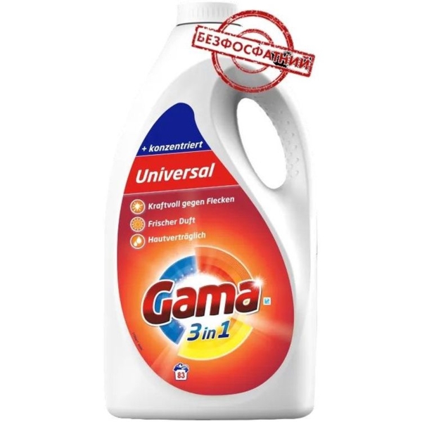 Гель для прання Gama Універсальний, 3.735 л - Pampik