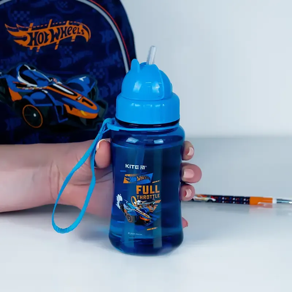 Пляшечка для води Kite Hot Wheels HW24-399, синя, 350 мл - Pampik - 5