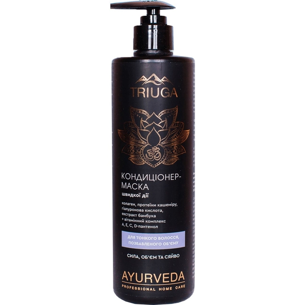 Кондиціонер-маска для волосся Triuga Ayurveda Сила, об’єм та сяйво, 500 мл - Pampik