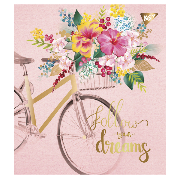 Набір зошитів Yes Follow your dreams Pantone Gold А5, в клітинку, 24 аркуші, 10 шт. (66842) - Pampik