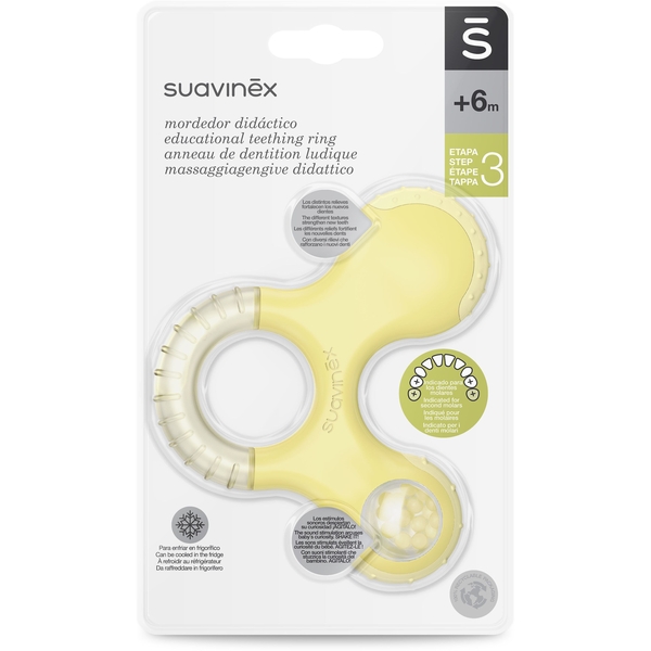 Прорізувач Suavinex з брязкальцем, жовтий (400269/5) - Pampik - 2