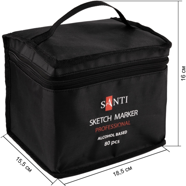Набор маркеров Santi спиртовые в сумке 80 шт. (390780) - Pampik - 2