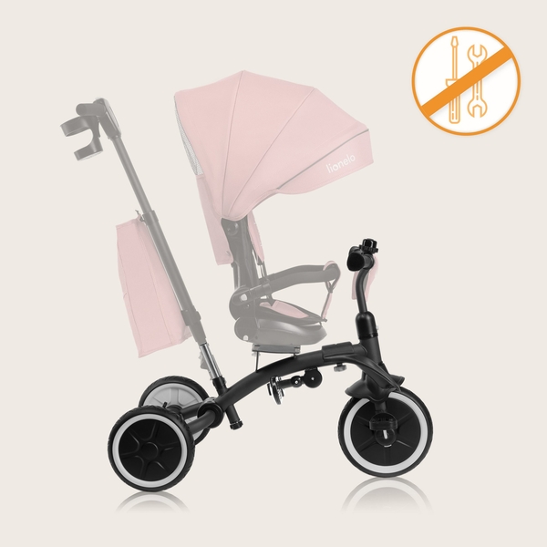 Велосипед Lionelo Tris Plus Pink Rose, розовый - Pampik - 14