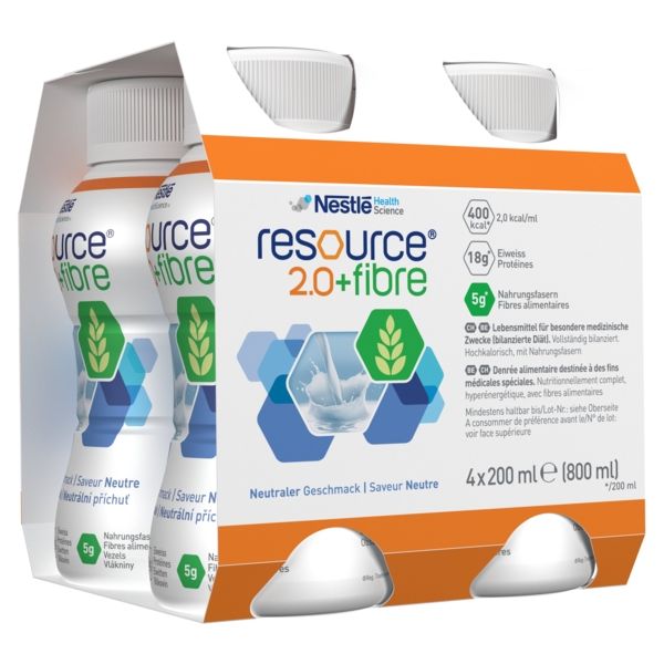 Ентеральне харчування Nestle Health Science Resource 2.0+Fibre із нейтральним смаком, 4 шт. по 200 мл - Pampik - 2