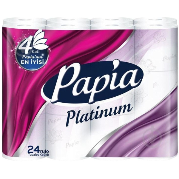 Папір туалетний Papia Platinum, чотиришаровий, 24 шт. - Pampik