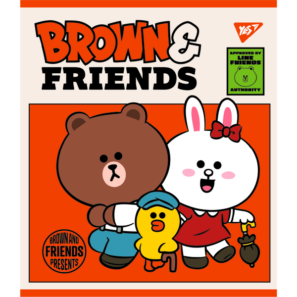 Набір зошитів Yes Line Friends А5, в клітинку, 48 аркушів, 5 шт. (766867) - Pampik - 3