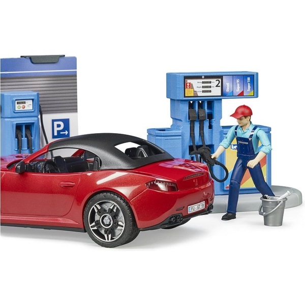 Игровой набор Bruder АЗС с автомойкой, автомобилем и фигурками (62111) - Pampik - 5