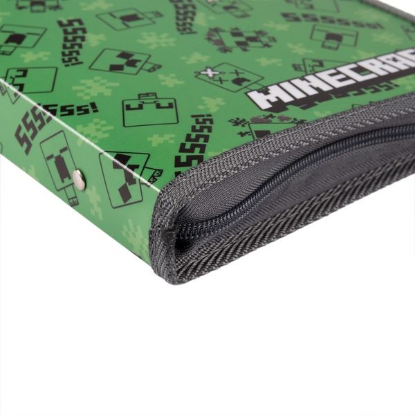 Папка для тетрадей YES Minecraft Creepers пластиковая на молнии, В5 (492203) - Pampik - 2